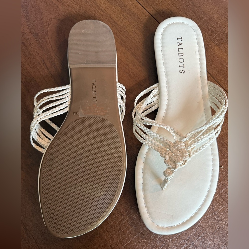 EUC Talbots Women's White Braided Sandals SZ 9 - Picture 2 of 15